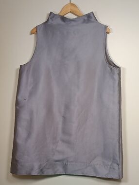 Ann Mashburn Silk & Wool Twill Funnel Neck Sheath Dress *Flaw*
